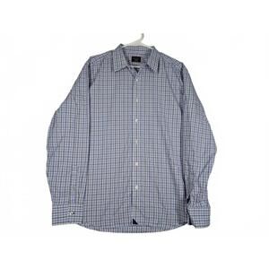 Untuckit Wrinkle Free Button Down Shirt Blue Check Mens XL Cotton